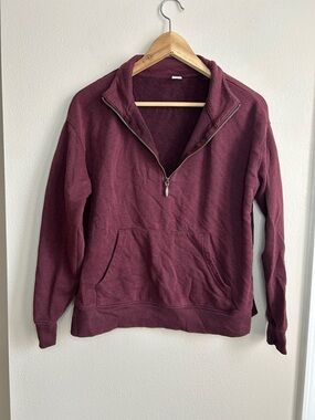 Old Navy Quarter Zip Burgundy Maroon Sweater Sweatshirt Pullover Size S Small